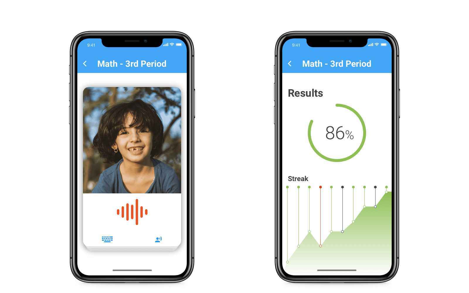 interface in 2 iphones